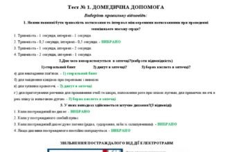 Тести домедична допомога: підготовка та оцінка навичок у надзвичайних ситуаціях